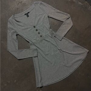 Forever 21 Heather Gray Buttoned Dress